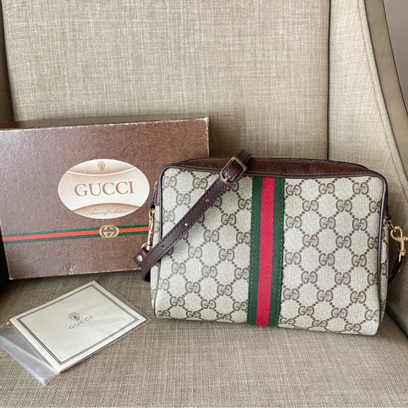 Authentic Gucci vintage web sherry line crossbody bag 89.01.012 (D7141) - Picture 1 of 15